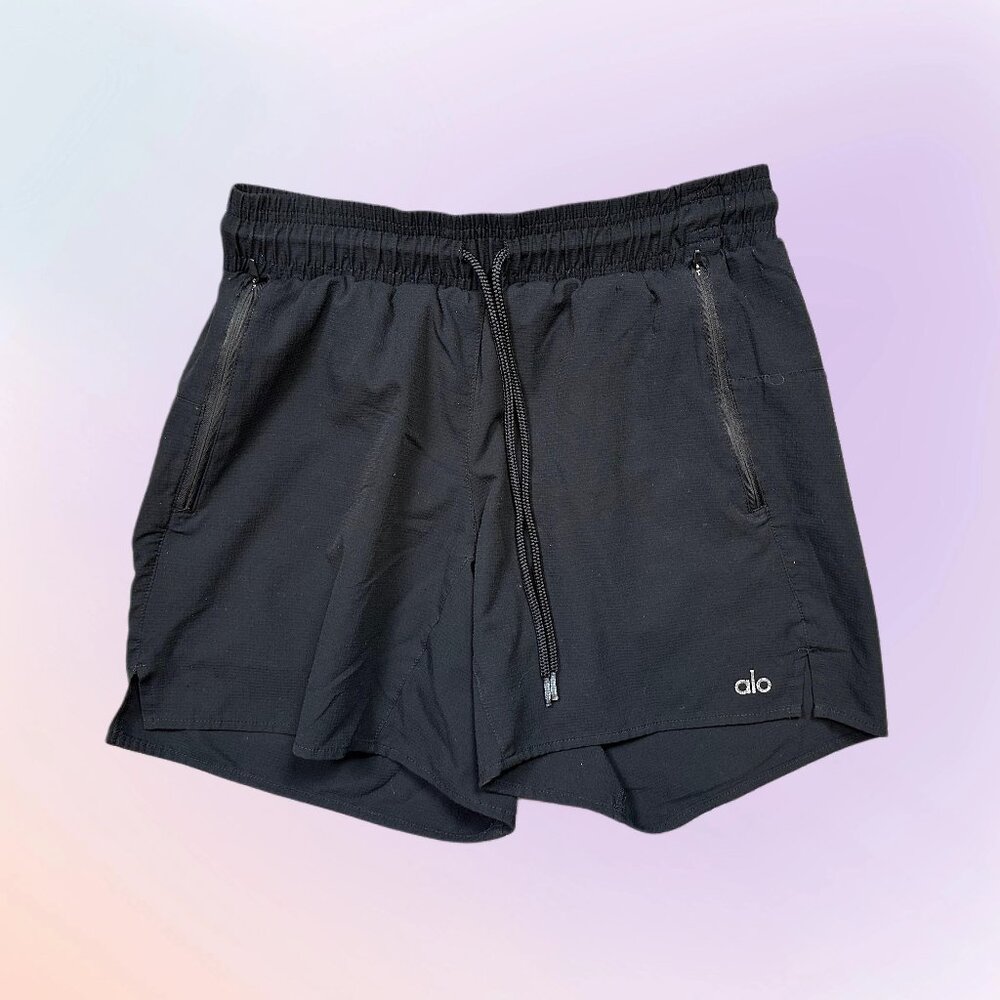 ALO Yoga Black Athletic Running Shorts